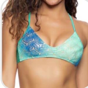 Luli Fama Aqua Siete Mares cross back bikini top sz XL